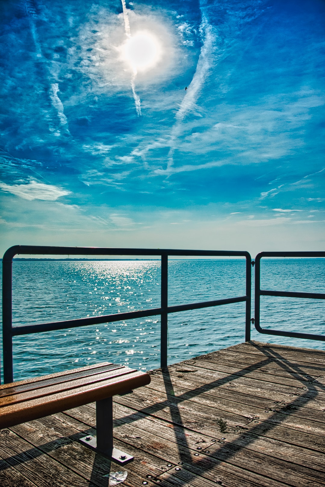 Walter Mark Burke Park pier overlooking Anchor Bay — New Baltimore Michigan
